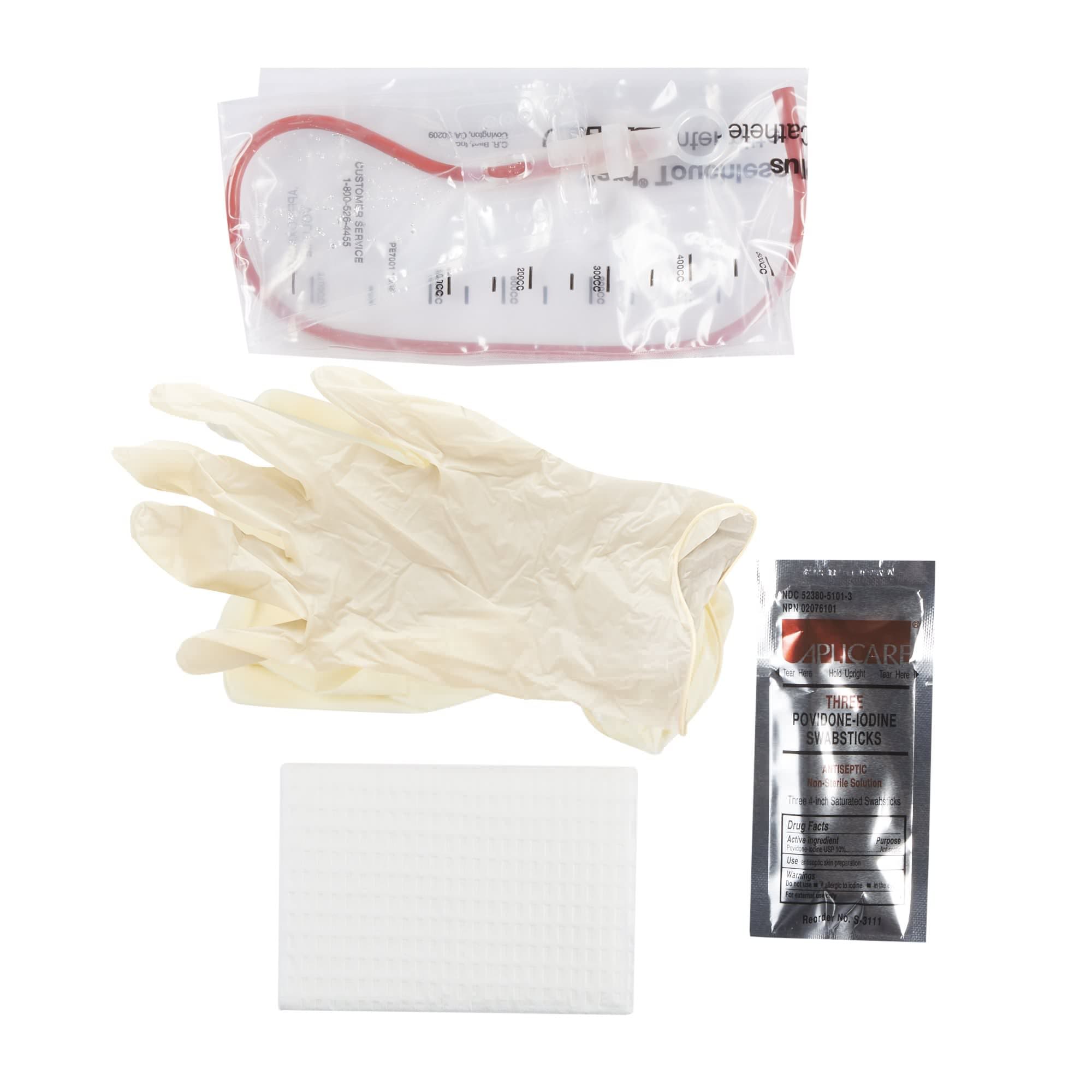 Bard Touchless Intermittent Red Rubber Catheter Kit for Male - Image 1