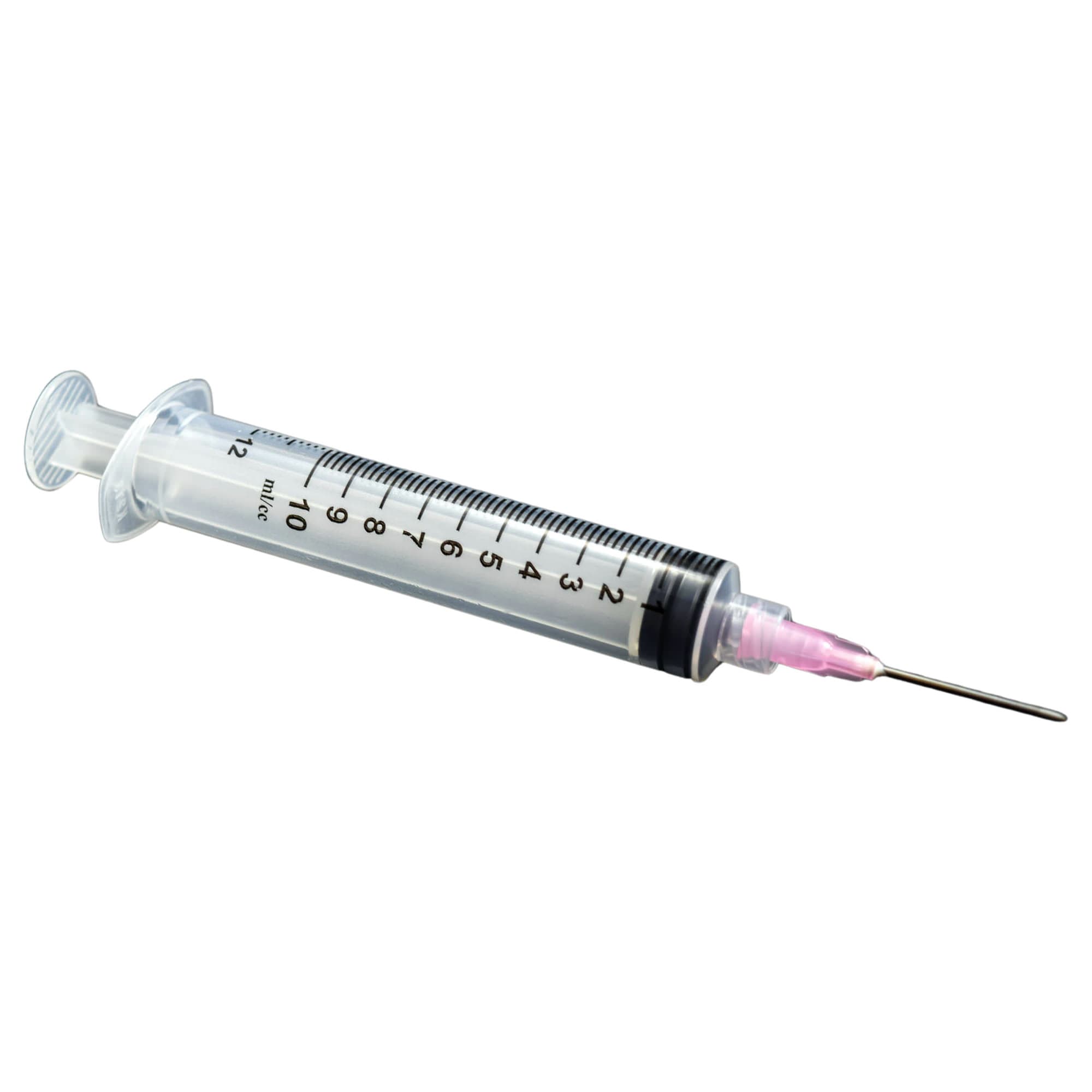 ExelInt Standard Hypodermic Syringe with Detachable Needle, Pink, 18 Gauge, 1 Inch, 10 mL - Case of 800 - Image 1