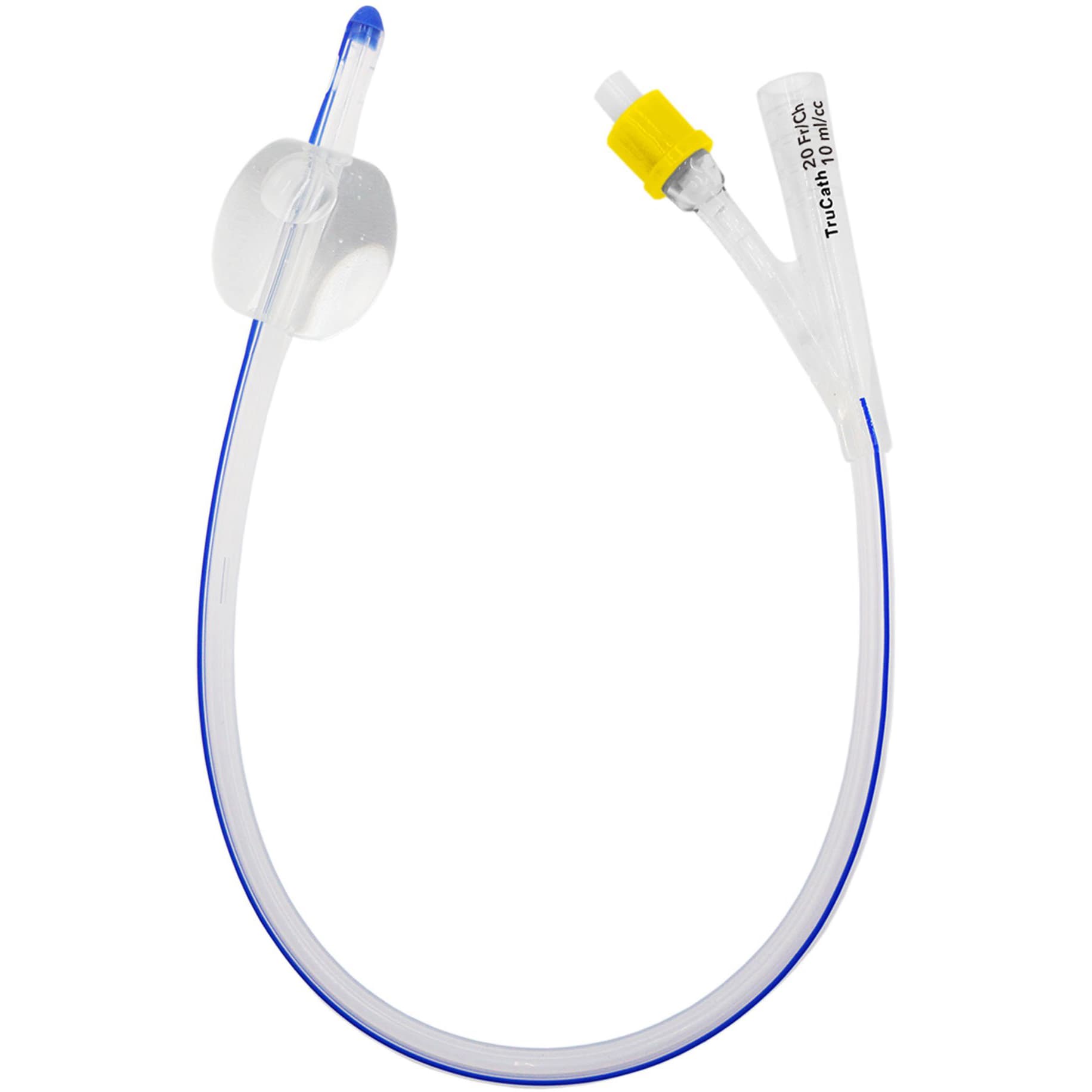 TruCath 100% Silicone 2-Way Foley Catheter, 20 Fr, 10 mL Balloon - Each - Image 1