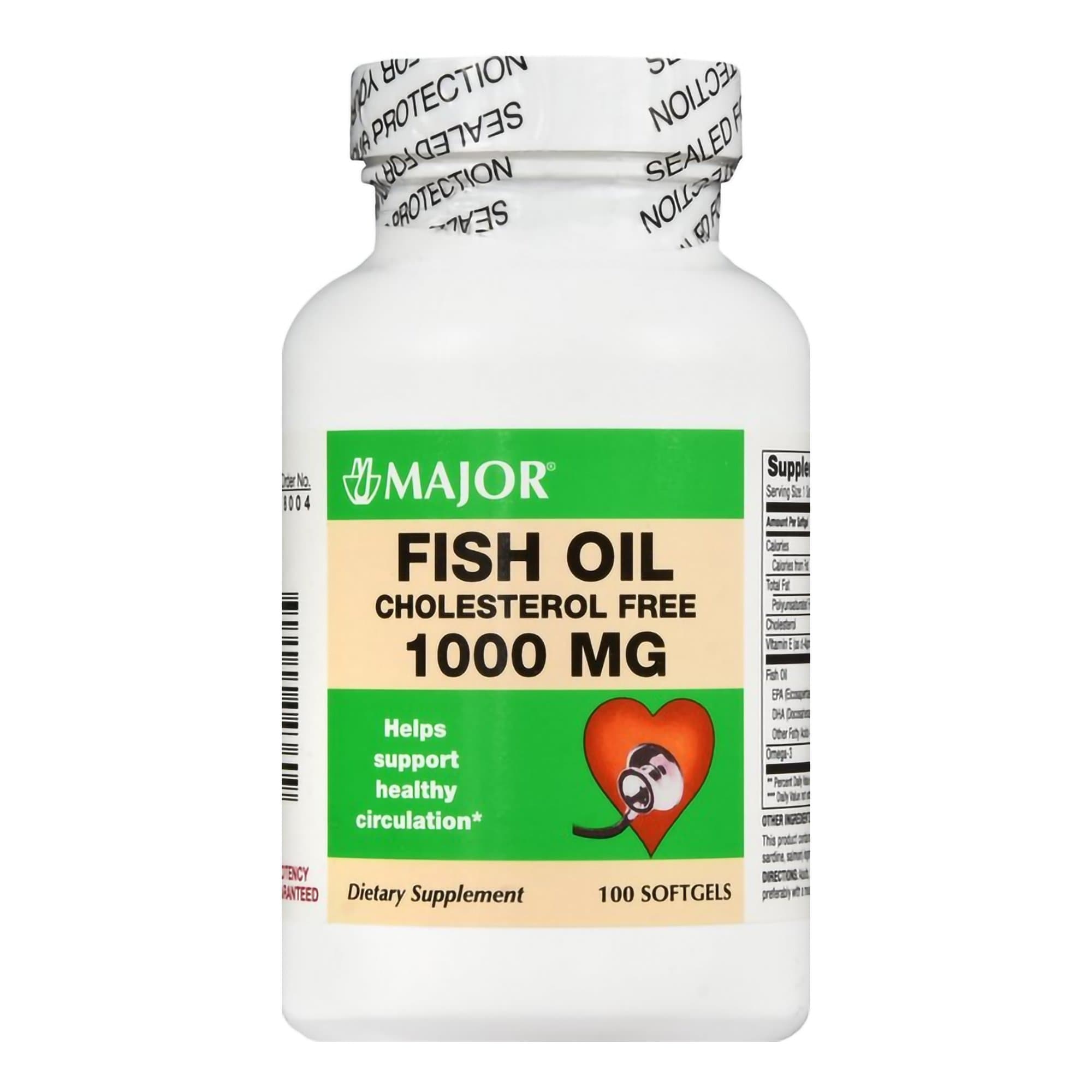 Major Pharmaceuticals Fish Oil Omega 3 Supplement Softgels - Bottle of 100 - Image 1