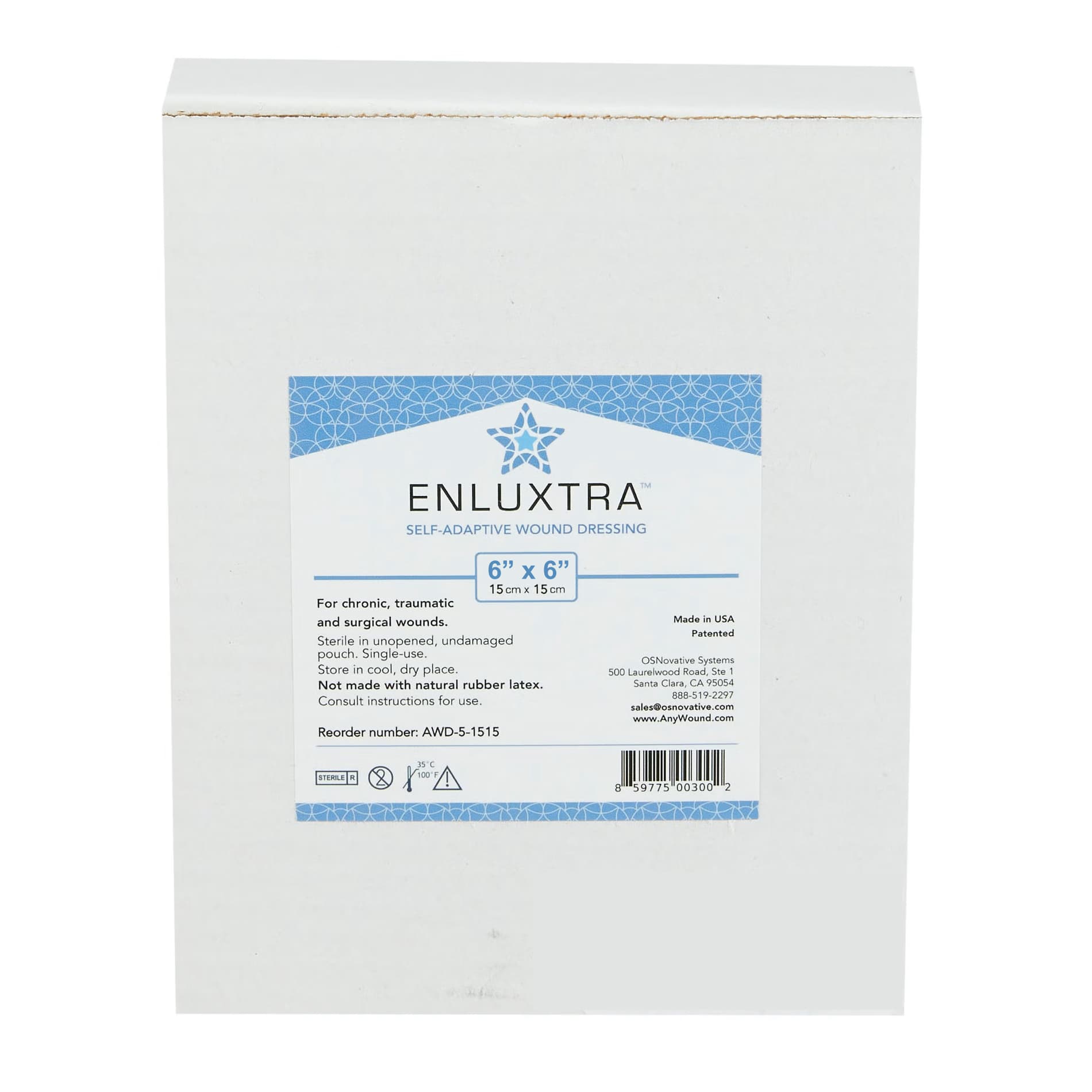 Enluxtra Self-Adaptive Super Absorbent Dressing, 6 x 6 Inch - Box of 5 - Image 1