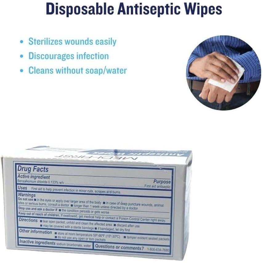 Medi-First Benzalkonium Chloride Antiseptic Wipes - Image 4