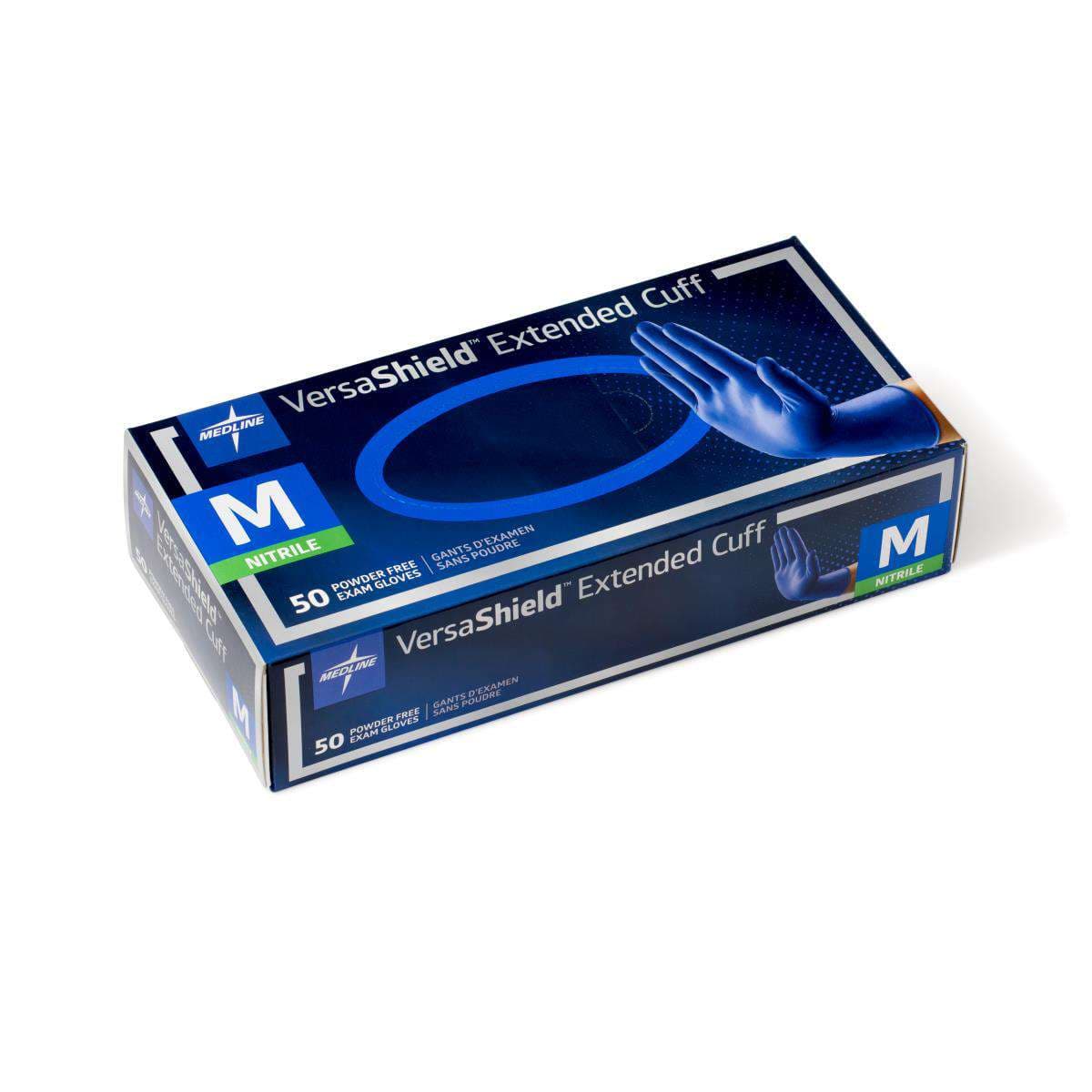 Versashield Extended Cuff Powder-free Nitrile Exam Gloves, Medium - Case of 500 - Image 1