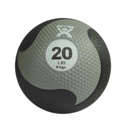 CanDo Firm Medicine Ball, 11 Inch Diameter, Silver, 20 Lbs - Image 1