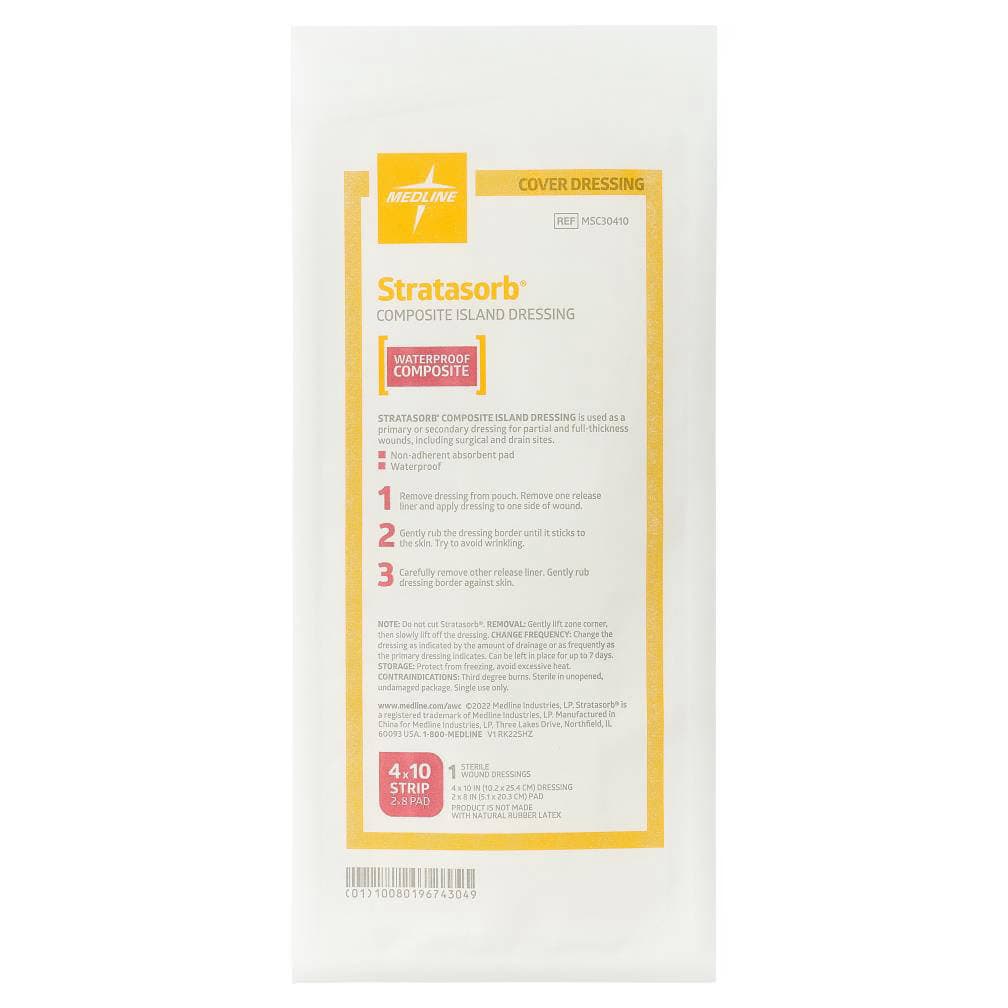 Stratasorb Composite Island Wound Dressing, 4 x 10 Inch - Each - Image 1