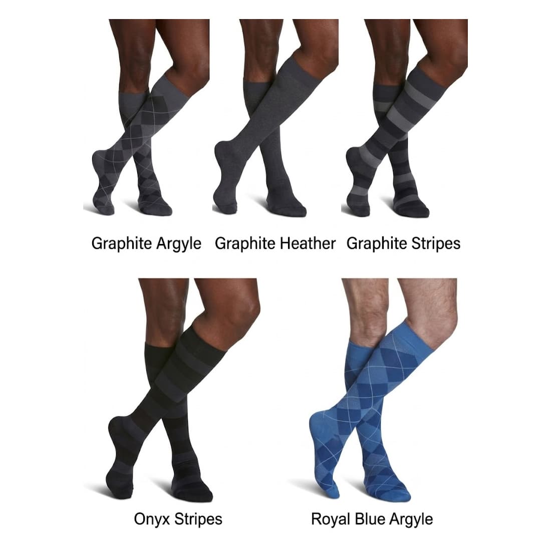 Sigvaris Mens Microfiber Shades Calf High Compression Socks, 15-20mmHg - Image 1