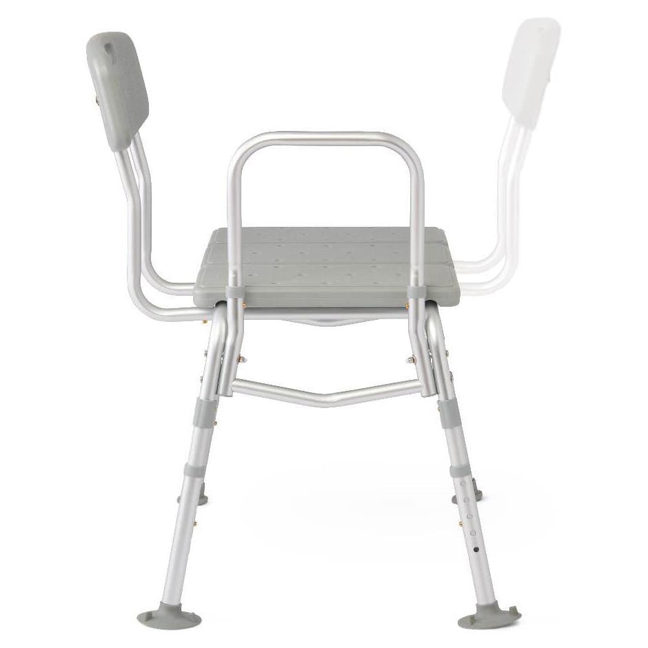 Medline Transfer Bench with Backrest, Adjustable Height - Image 1