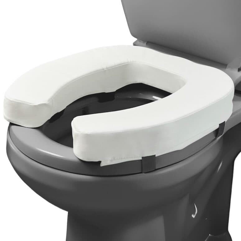 Lunderg Raised Toilet Seat Cushion, 2 inches, White - Image 1