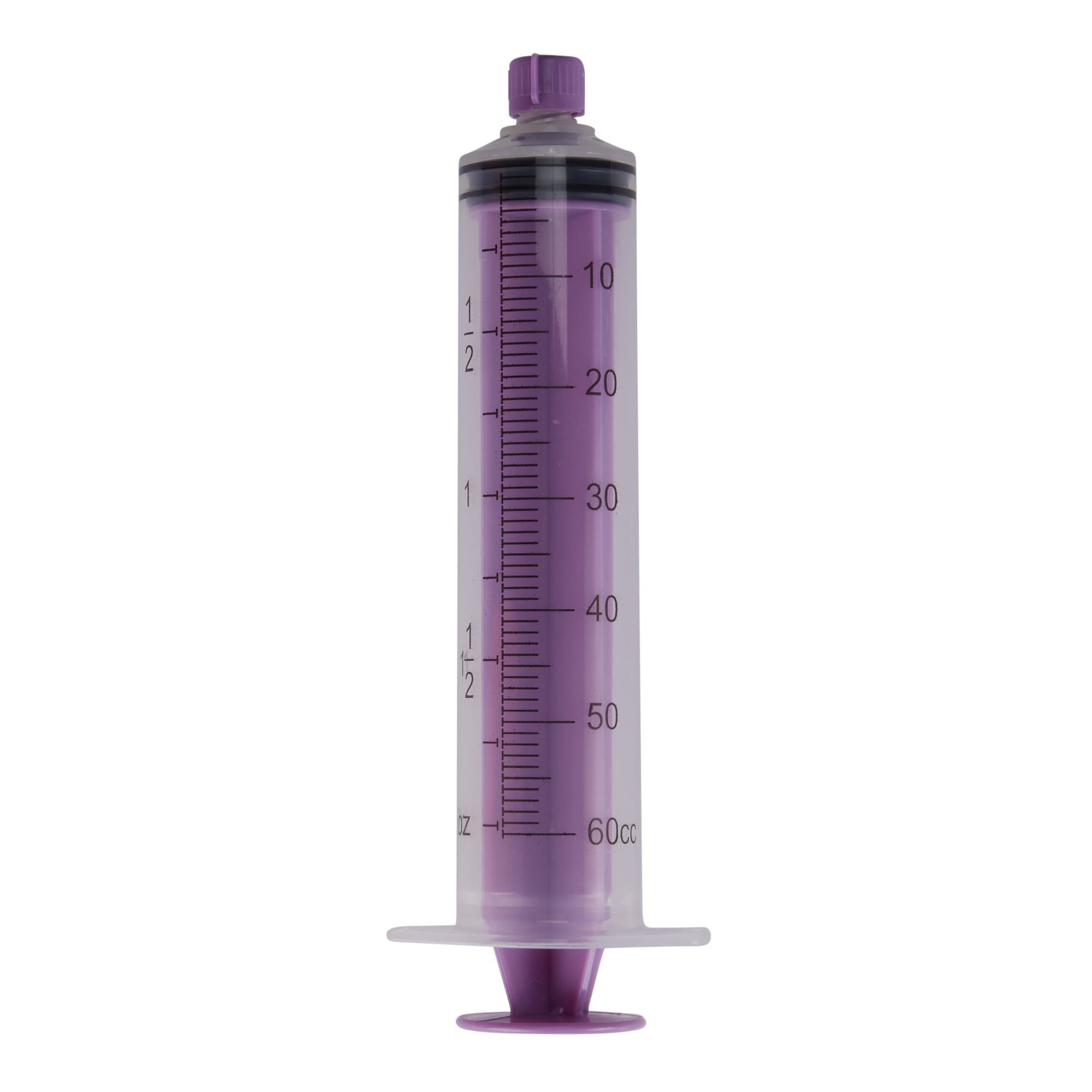 AMSure 60 mL Flat Top Piston Syringe with ENFit Tip, Non-Sterile, Resealable Pole Bag - Each - Image 1