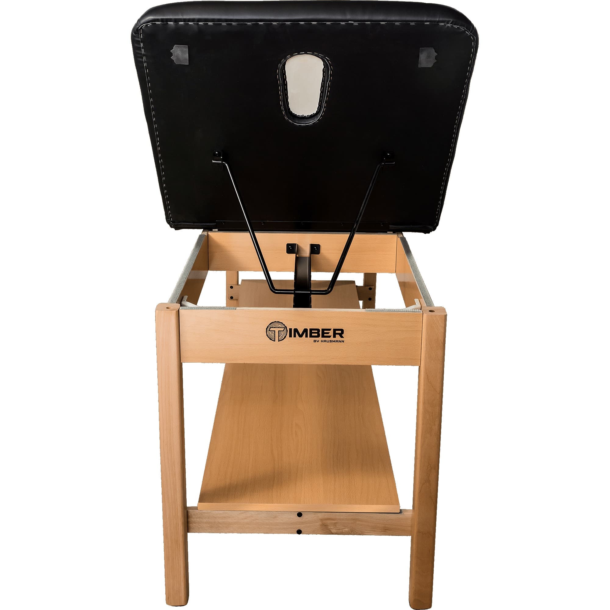 Hausmann Timber Solid Wood Treatment Table with H-Brace - Image 5