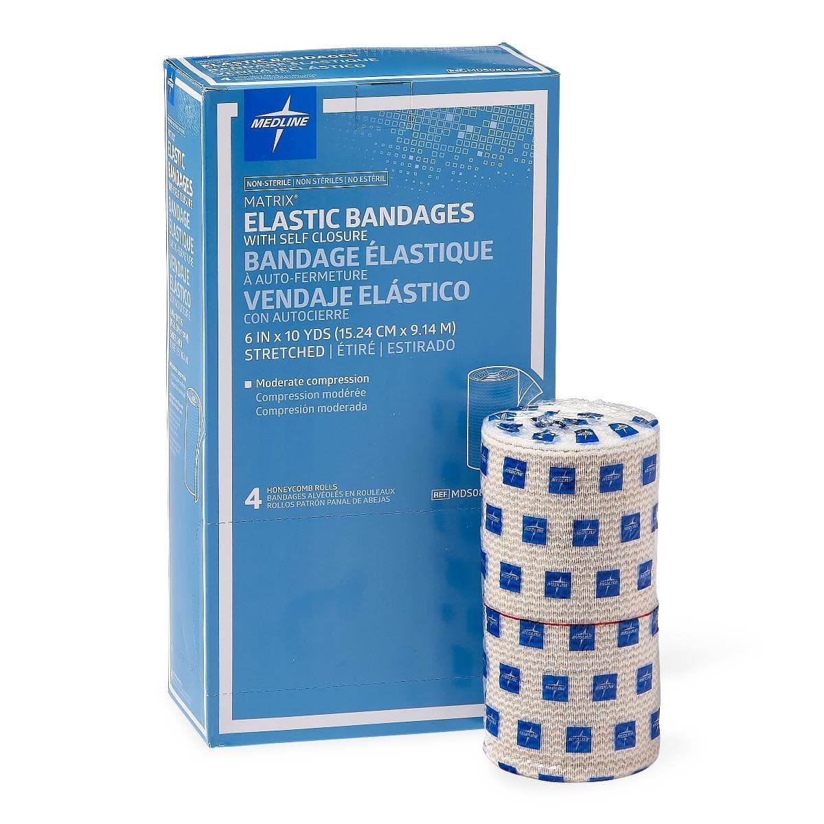 Matrix Elastic Bandage, 6 Inch x 10 Yard, Low Compression, Natural - Box of 4 - Image 1