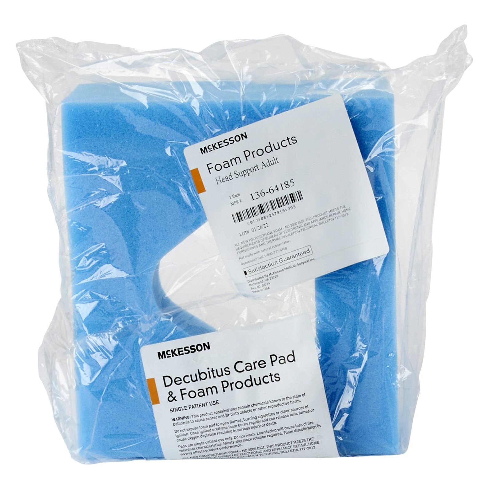 McKesson Head Positioner Blue, 9 W x 8 D x 4-1/2 H Inch - Case of 24 - Image 1