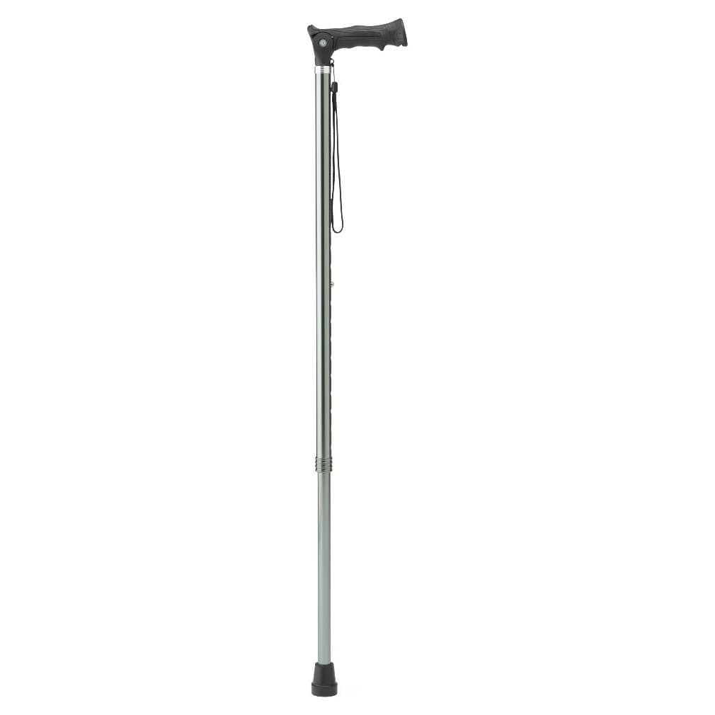 Medline 2-in-1 Walking Cane & Hiking Stick, Iron Gray