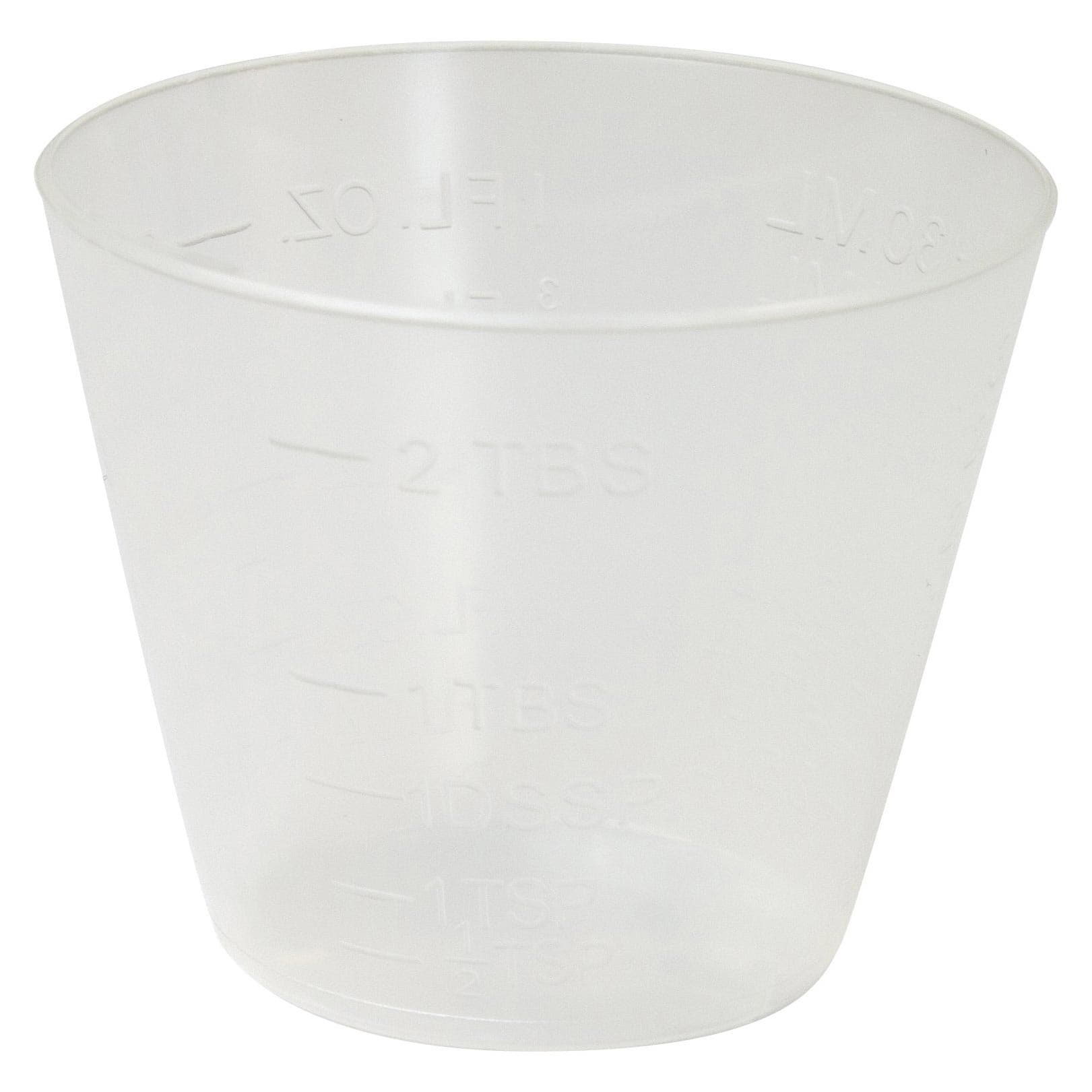 Dynarex Plastic Graduated Medicine Cup, Clear, 1 oz. - Package of 100 - Image 1