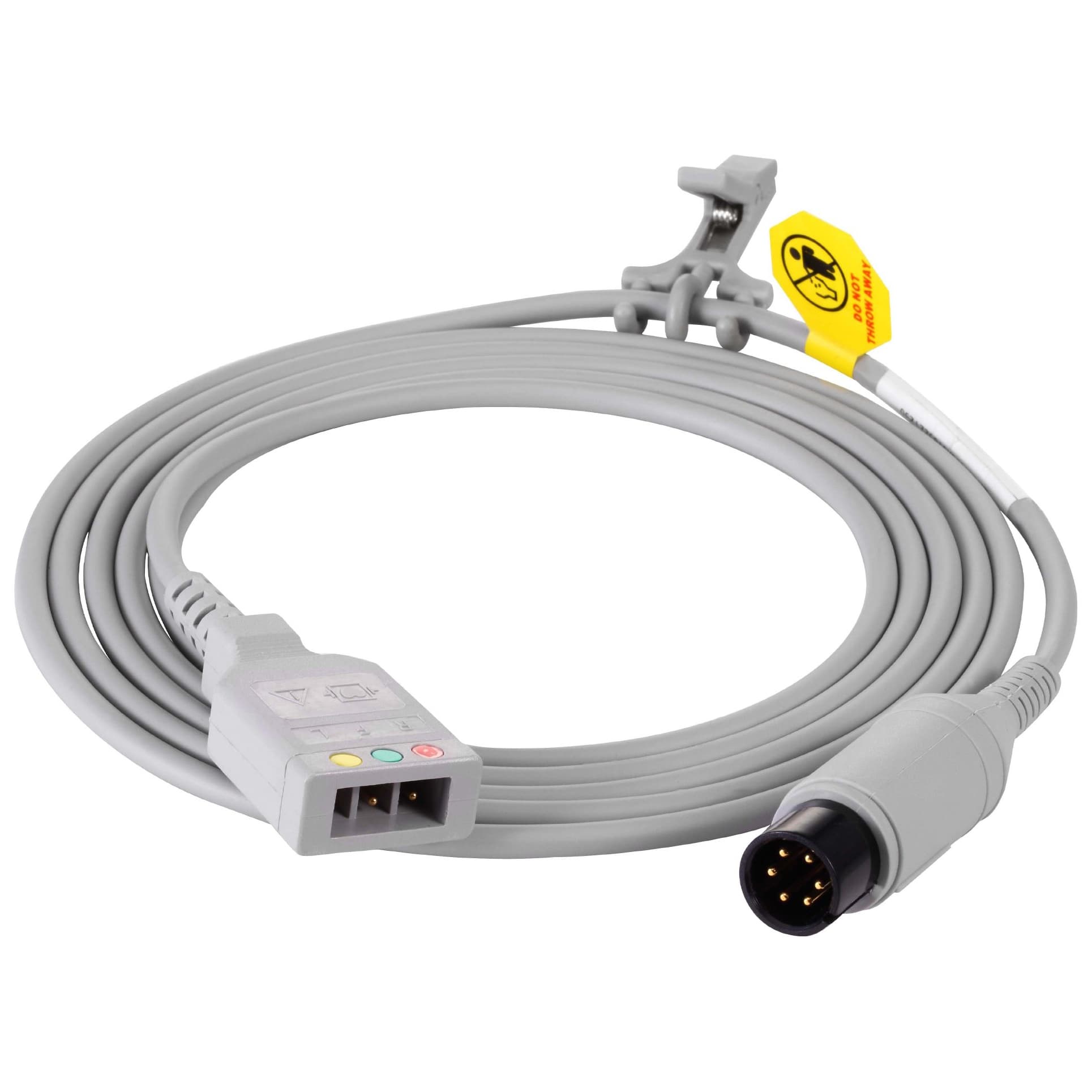 Edan 3-Lead 6-Pin ECG Trunk Cable – Defibrillator-Proof, Reusable - Image 1