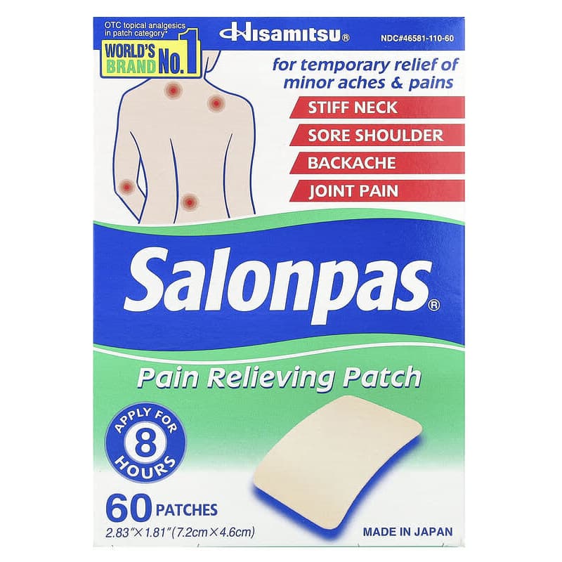 Salonpas Pain Relieving Patch, Standard - Box of 60 - Image 1