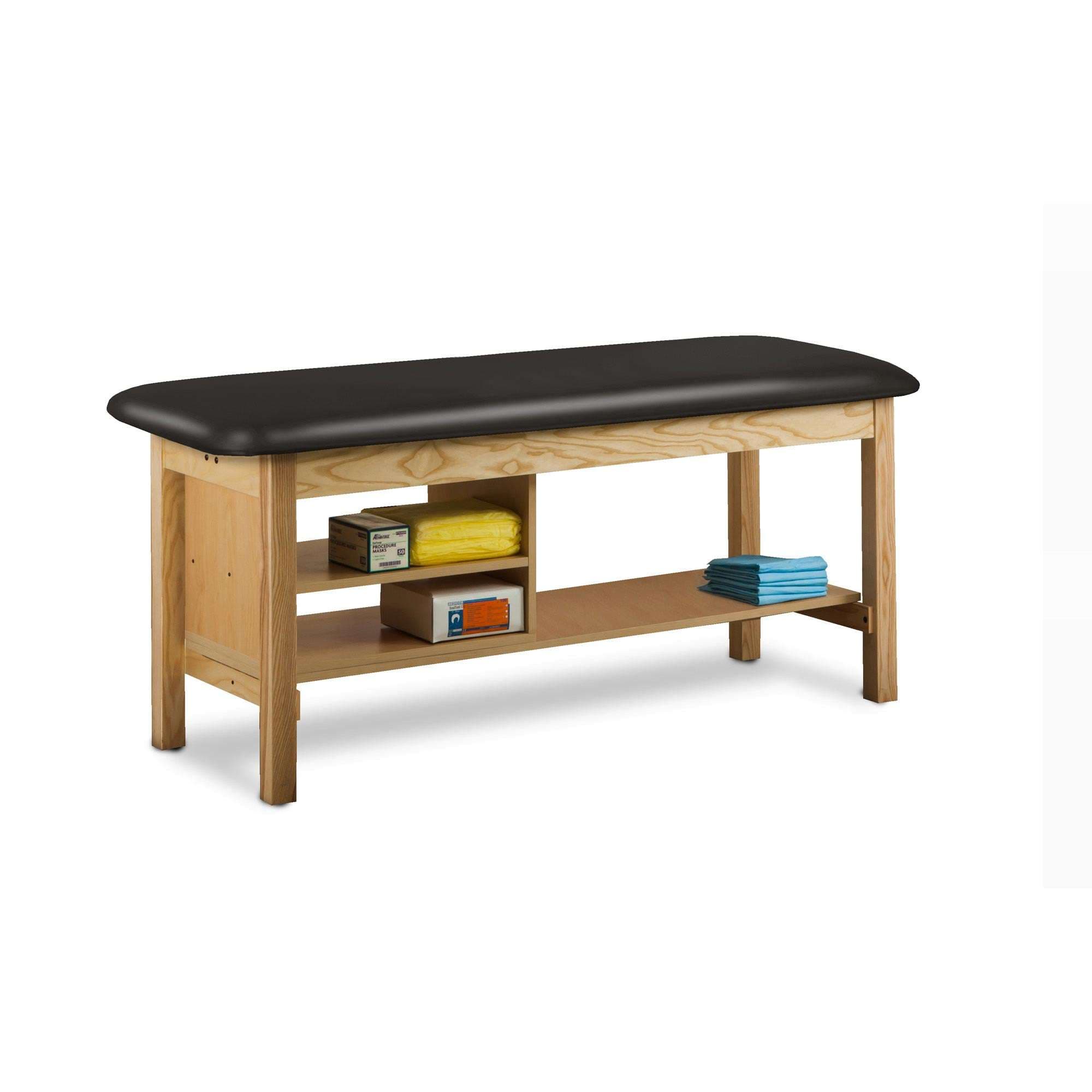 Clinton flat top classic series straight line treatment table with shelving - Image 5