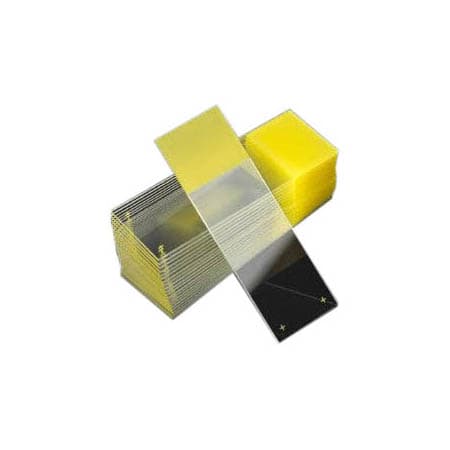 Colorfrost Plus Charged Microscope Slide, Yellow Frosted End, 25 x 75 x 1 mm - Package of 144 - Image 1