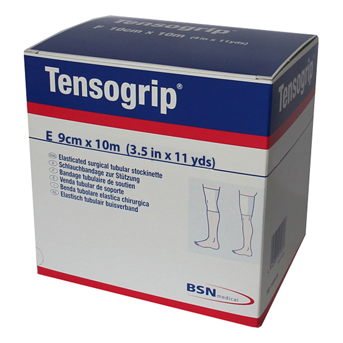 Tensogrip Elastic Tubular Stockinette, White, Size E, 3.5 Inch x 11 Yard - Image 1