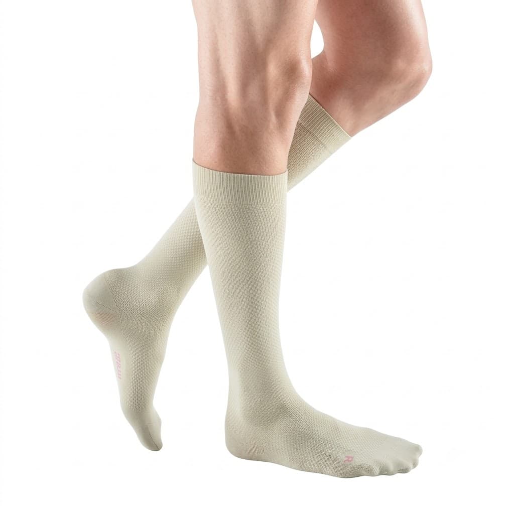 Mediven For Men Select Calf Standard Closed Toe Compression Sock, 20-30mmHg, Size V, Tan - Pair - Image 1