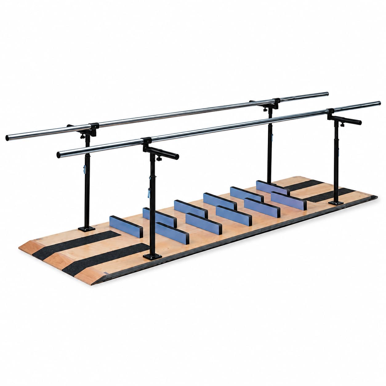 Hausmann 10′ Height and Width Adjustable Parallel Bars with Ambulation and Mobility Platform - Image 1