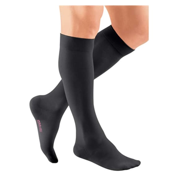 Mediven Plus Calf Standard Closed Toe Compression Stocking, 20-30mmHg, Size VII, Black - Pair - Image 1