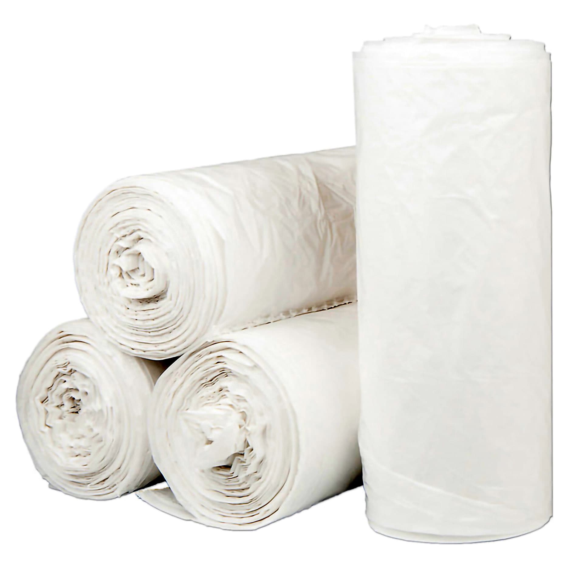 McKesson Extra Heavy Duty Trash Bag Star Seal Bottom 60 gallon, White - Case of 100 - Image 1