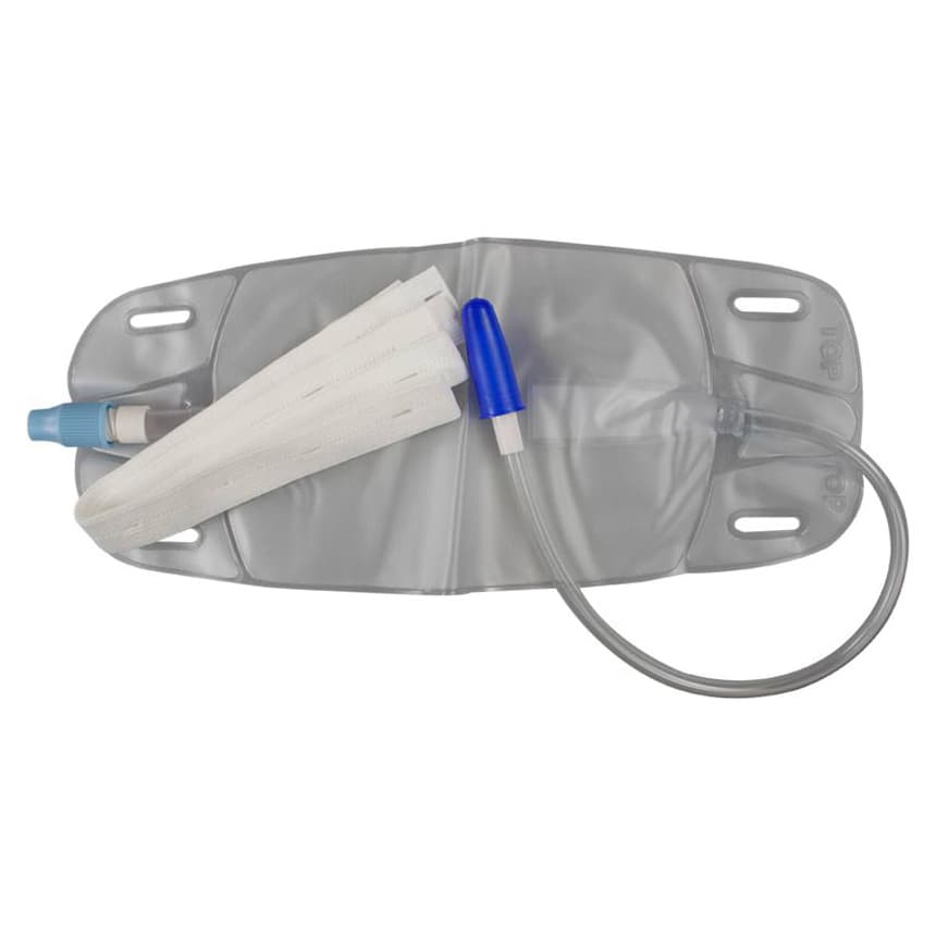 Dover Disposable Urine Leg Bags with Anti-reflux Valve and Extension Tubing, 17 oz - Case of 50 - Image 1