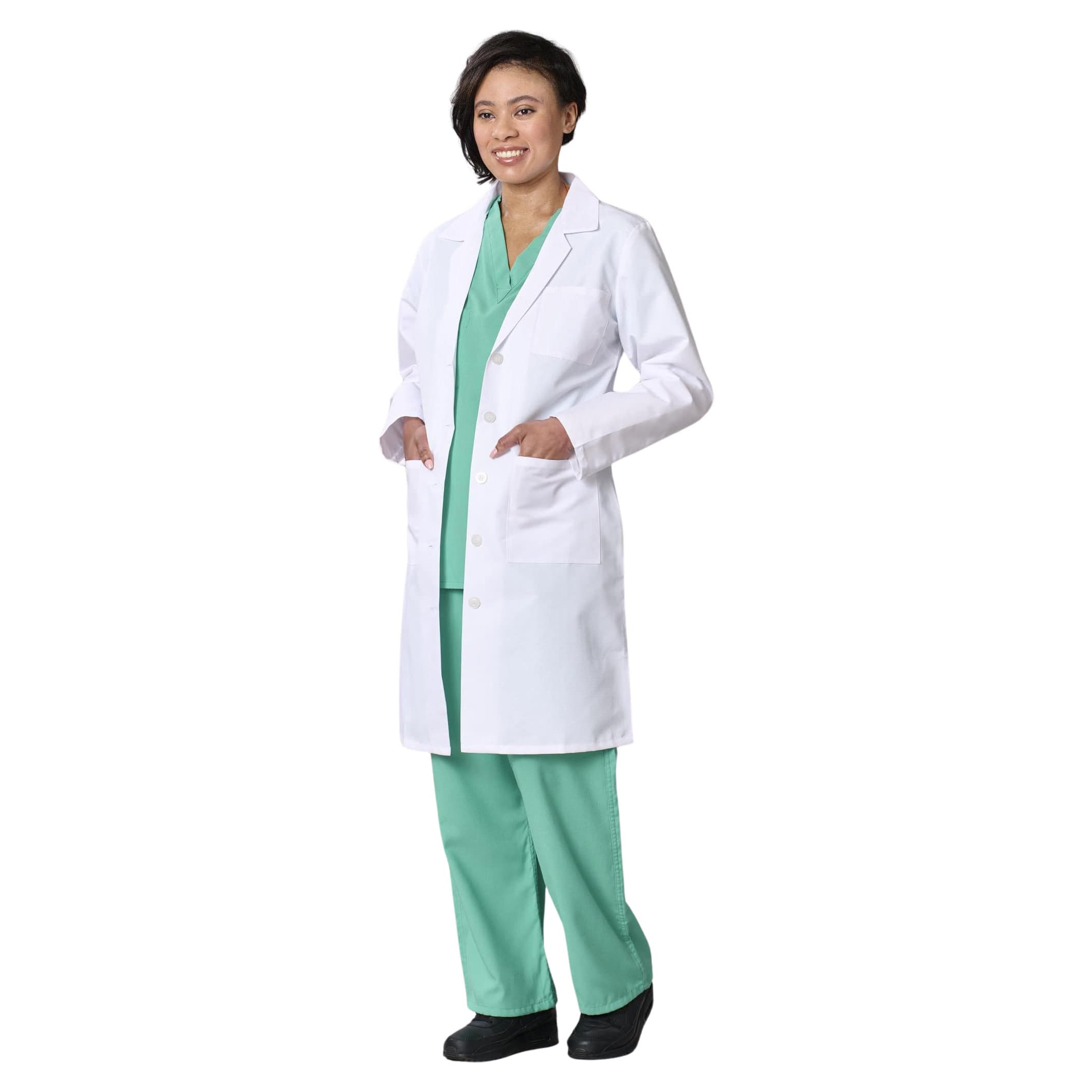 Medline Propel Women's 4-Pocket Full-Length Lab Coat - Image 2