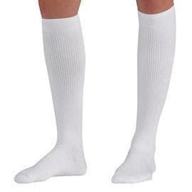 Jobst Men Compression Stocking, Closed Toe, 15-20mmHg, Large, White - Pair - Image 1
