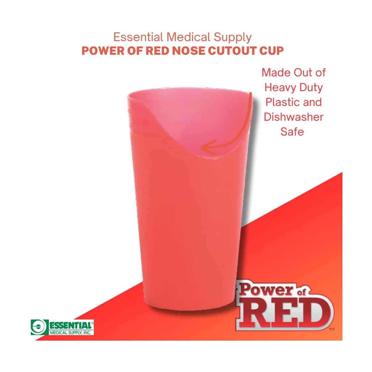 Essential Medical Supply Power of Red Adaptive Nose Cut Out Cup - Each - Image 3