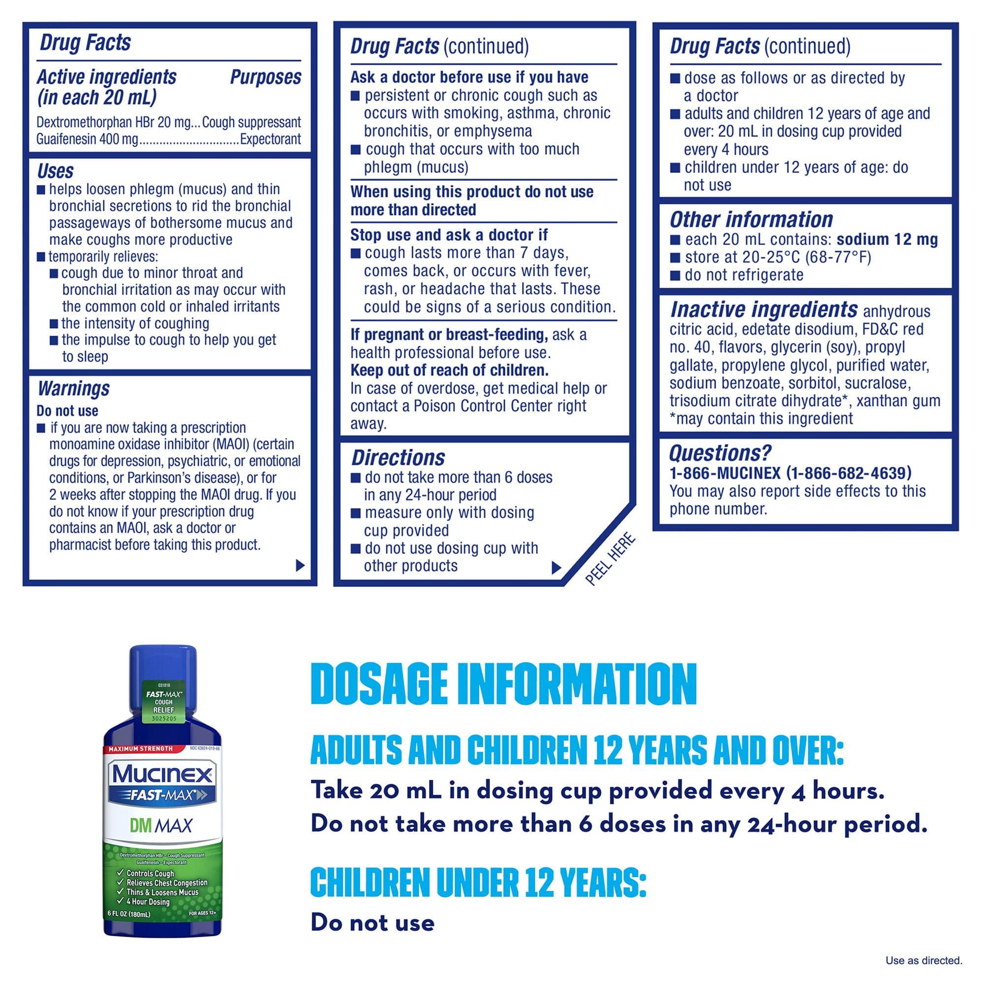Mucinex Fast-Max Dm Max Cold And Cough Relief Liquid, Cherry Flavor - Each - Image 3
