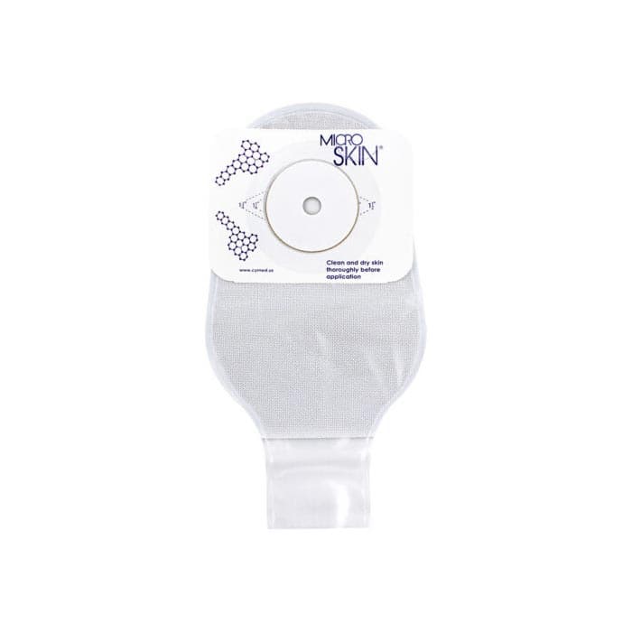 Cymed Ileostomy 1-Piece 11" Drainable Pouch, Upto 1-3/4 Inch Clear - Box of 10 - Image 1