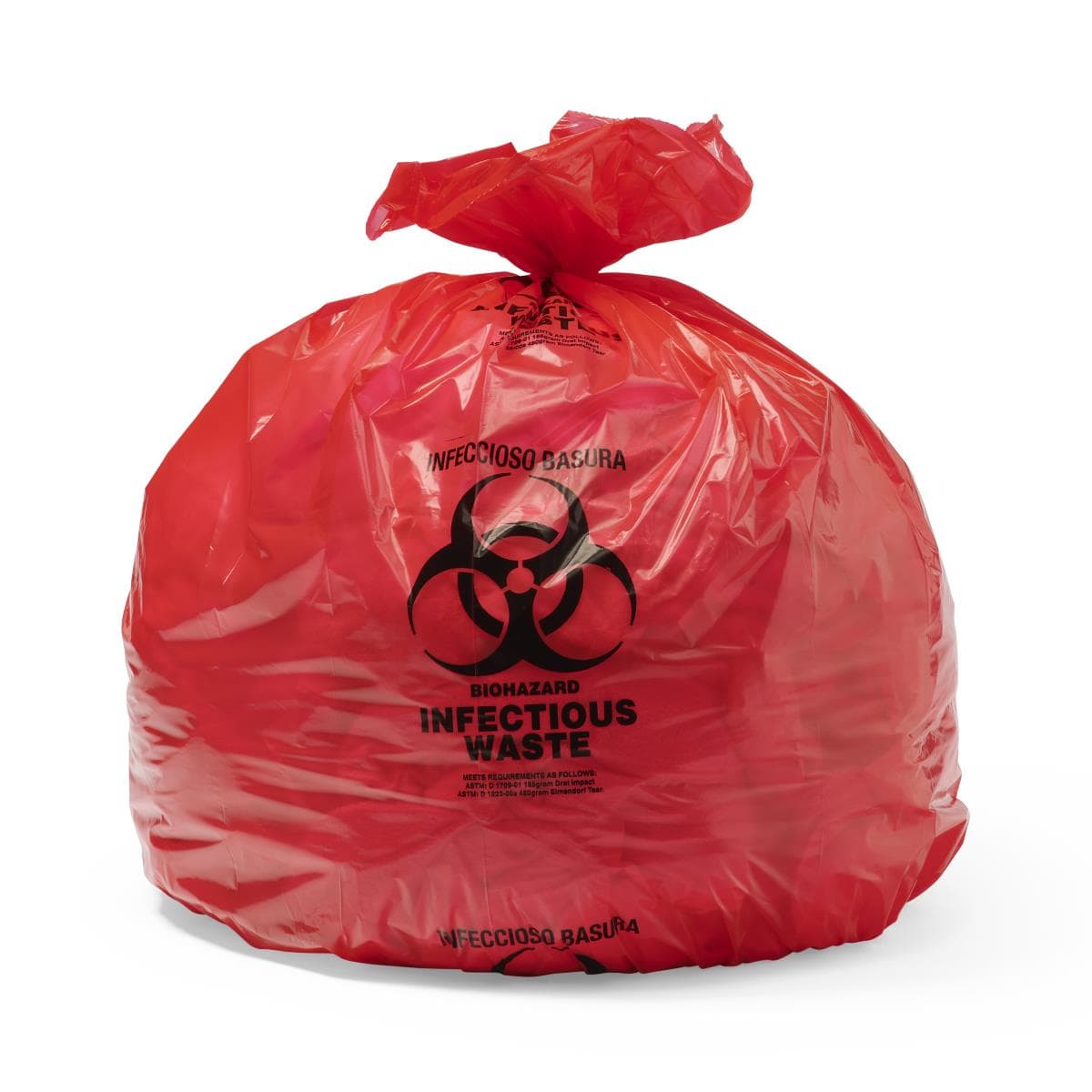 Medline Biohazard Liners, 40 x 46 Inch, Roll - Case of 100 - Image 1