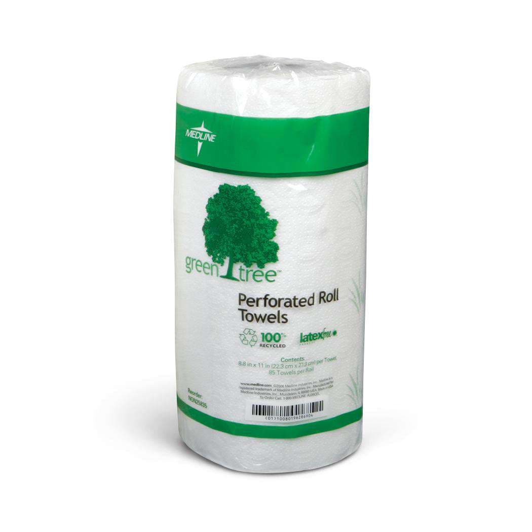 Medline Green Tree Perforated Paper Towel Roll, 8.8" x 11" - Case of 30 - Image 1