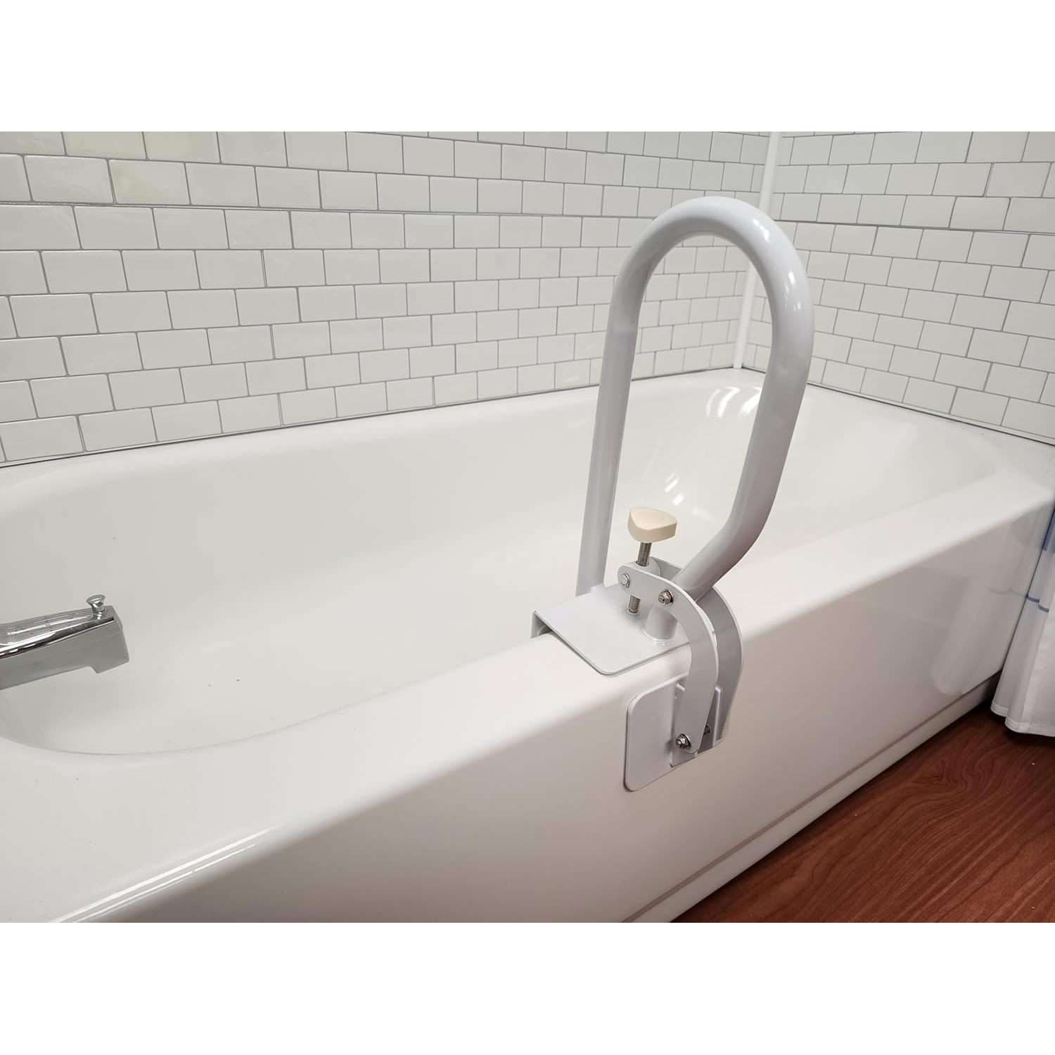 Carex White Bathtub Rail for Fiberglass Tubs and Clawfoot Tub - Image 7
