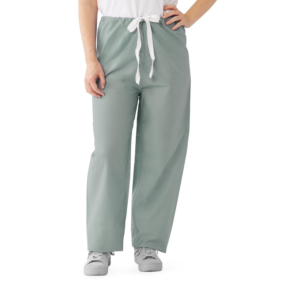 Encore Unisex Reversible Scrub Pants with Drawstring Waist, Medline Color Coding, Misty Green, Extra Large - Image 1