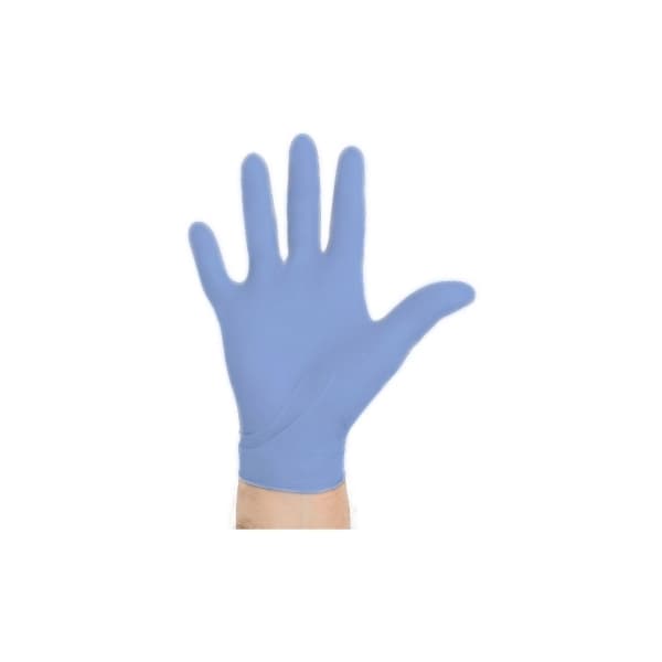 Aquasoft Exam Glove Blue Beaded Cuff 2 mil to 4 mil Range, X-Small - Case of 3000 - Image 1