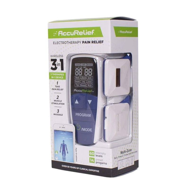 AccuRelief Wireless 3-in-1 Pain Relief TENS Device with Remote and Mobile App - Image 1