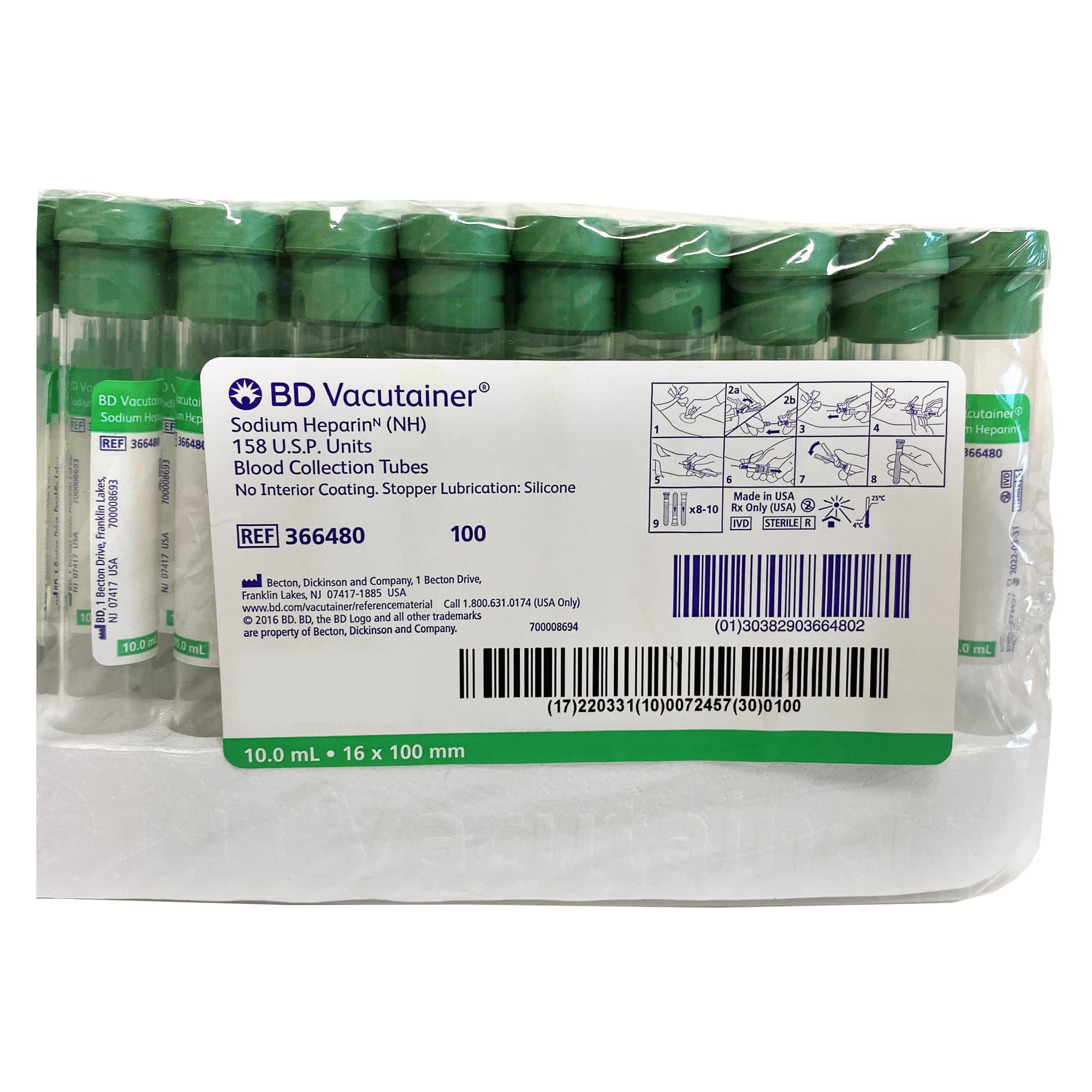 BD Vacutainer Sodium Heparin Tubes with Conventional Closure - Image 2
