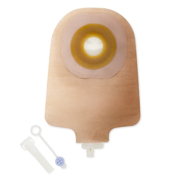 Premier 1-Piece Urostomy Pouch with Flat Flextend Barrier and Tape, Transparent, Up to 2-1/2 Inch - Box of 10 - Image 1