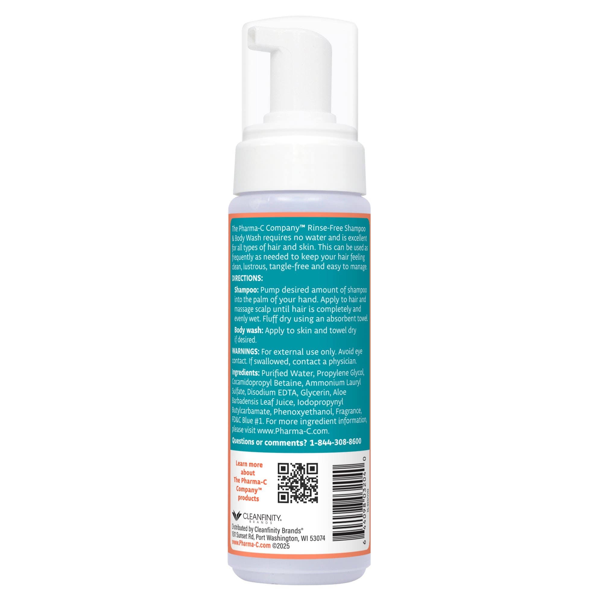 Pharma-C Company Foaming Rinse-Free Shampoo and Body Wash - Image 2