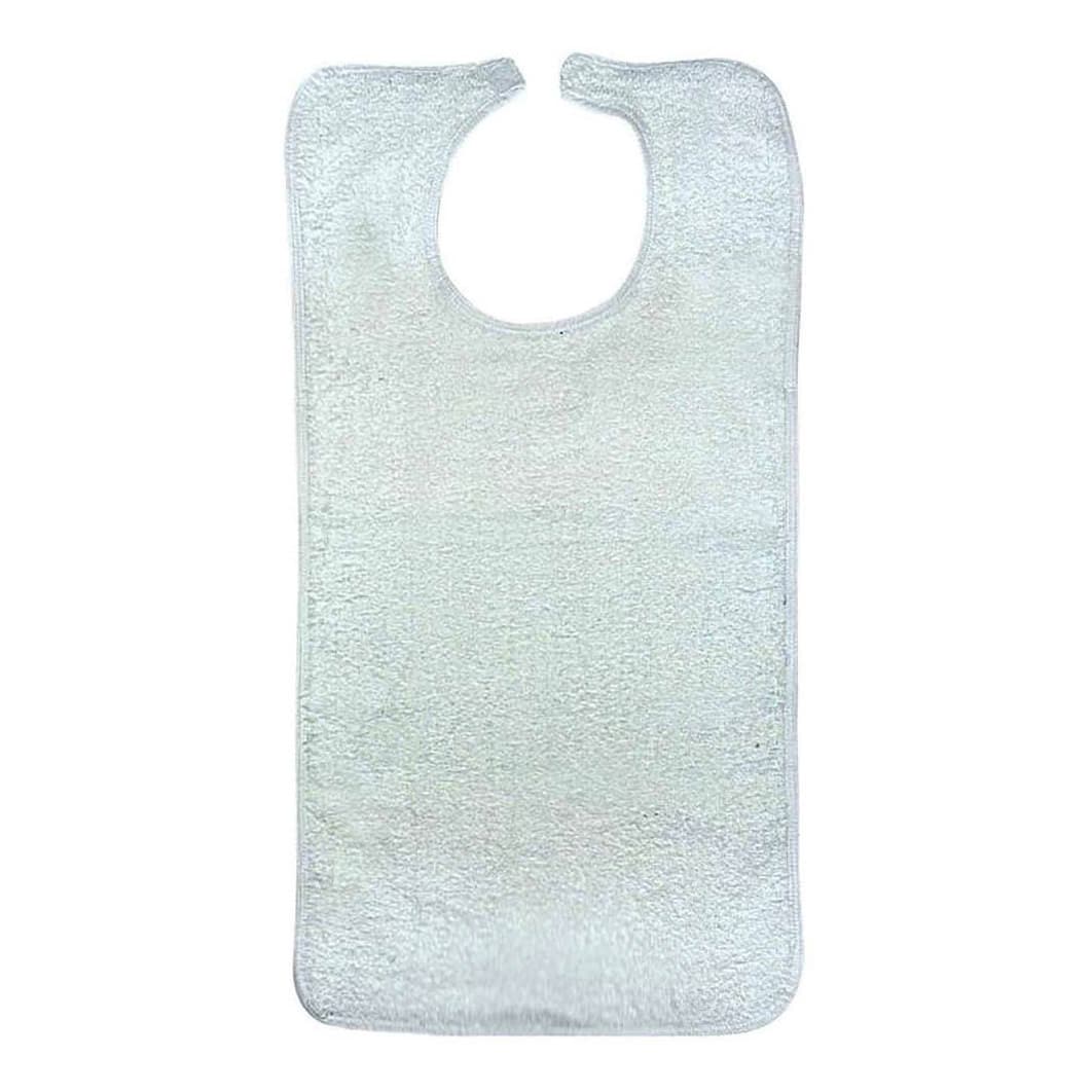 Becks Classic Terry Adult Bib, 18 X 34 Inch, White - Case of 72 - Image 1
