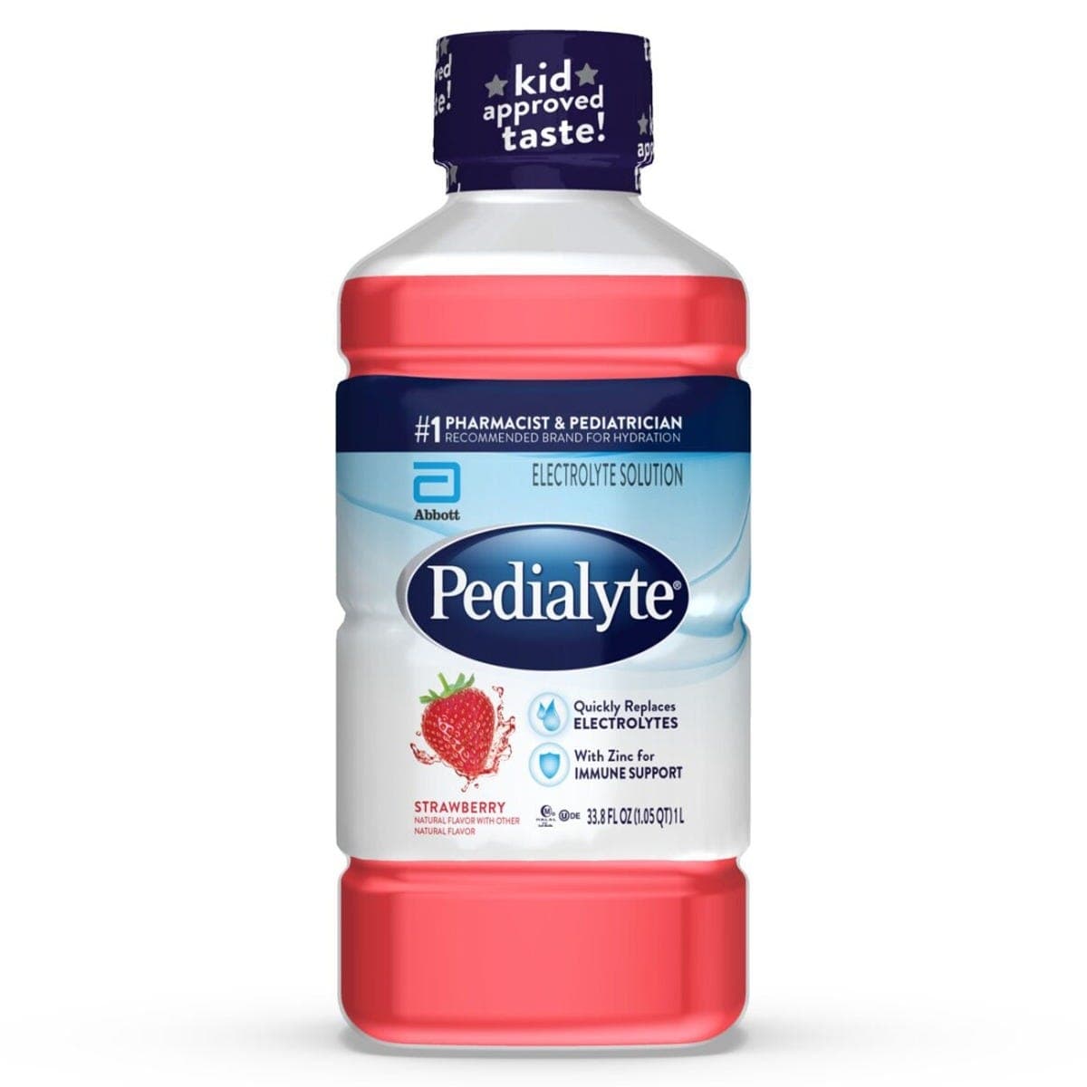 Pedialyte Classic Electrolyte solution, Strawberry, 1 Liter - Each - Image 1