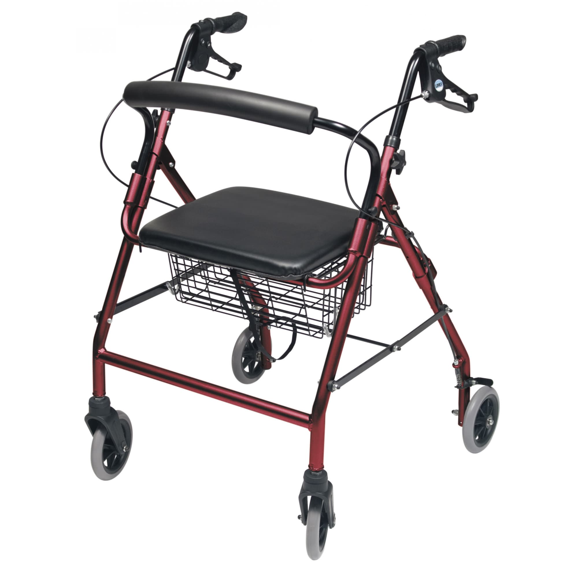 Lumex Walkabout Four-Wheel Rollator, Burgundy - Each - Image 1