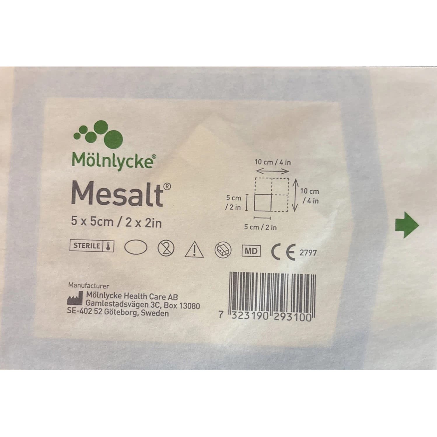 Mesalt Sodium chloride Impregnated Dressing, 2 x 2 Inch - Each - Image 1