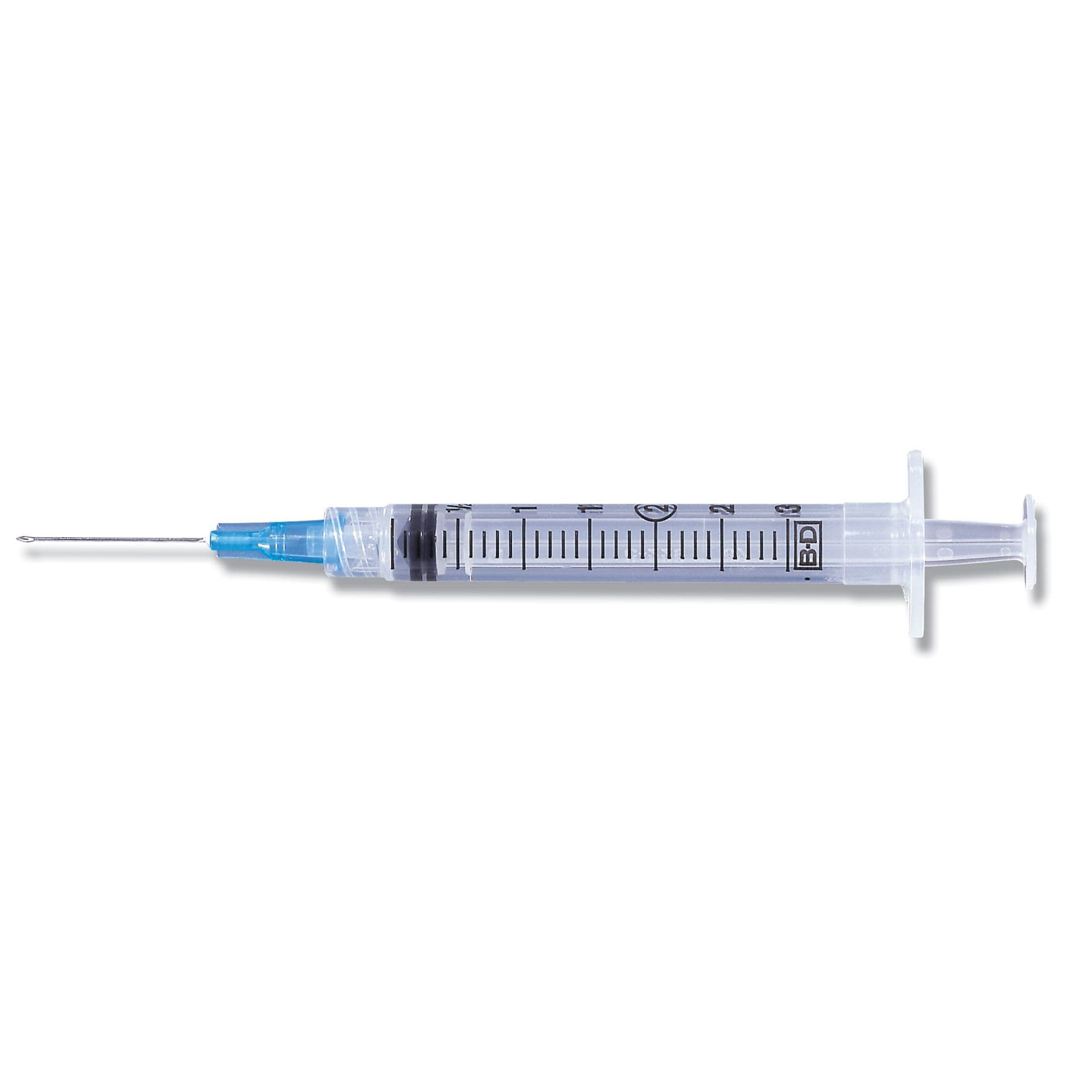 BD 3 mL Disposable Syringe with Hypodermic Needle, 21 Gauge, 1 Inch - Box of 100 - Image 1