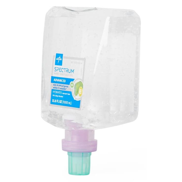 Medline Spectrum Advanced Gel Hand Sanitizer, 70% v/v Ethyl Alcohol, Refill Bottle - Image 3