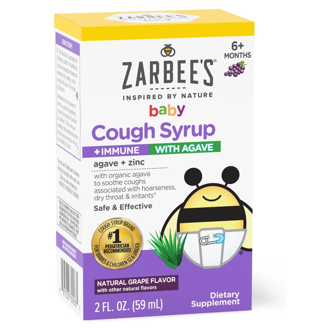 Zarbees Baby Cough Syrup Plus Immune with Agave, 2 oz - Case of 12 - Image 3