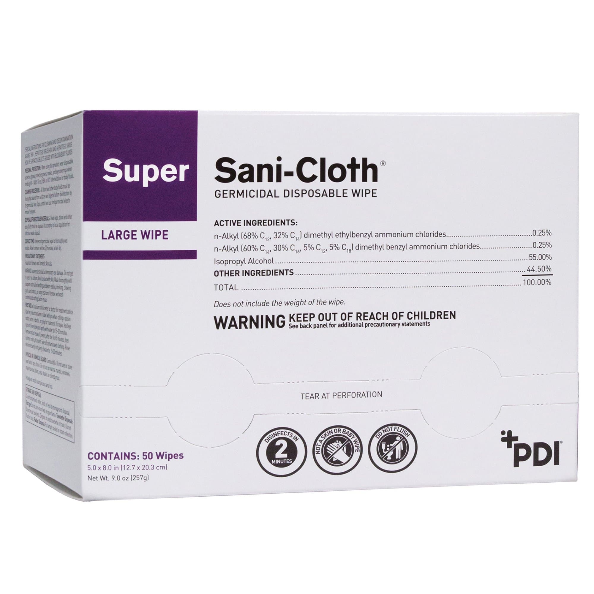 Super Sani-Cloth Germicidal Disposable Wipes, Individual Packet, Large - Image 1